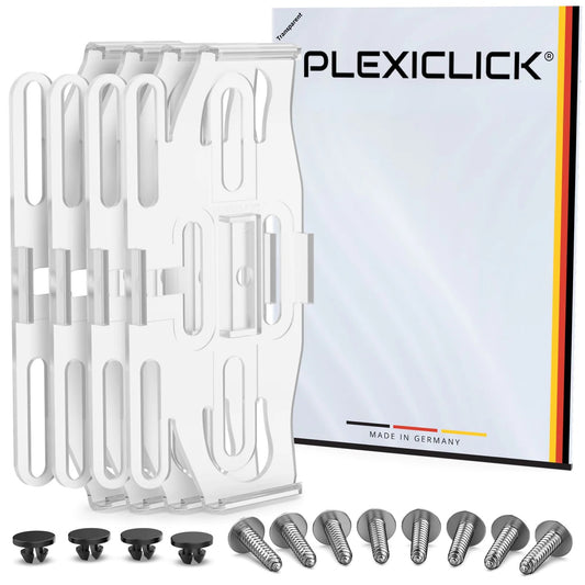 Plexiclick® V1 nosač registarskih pločica - prozirni